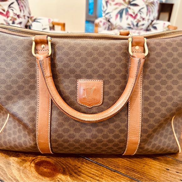Celine Classic Dark Brown and Tan Patterned Tote main image 8